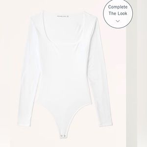 A&F Soft Matte Seamless Long-Sleeve Squareneck Bodysuit